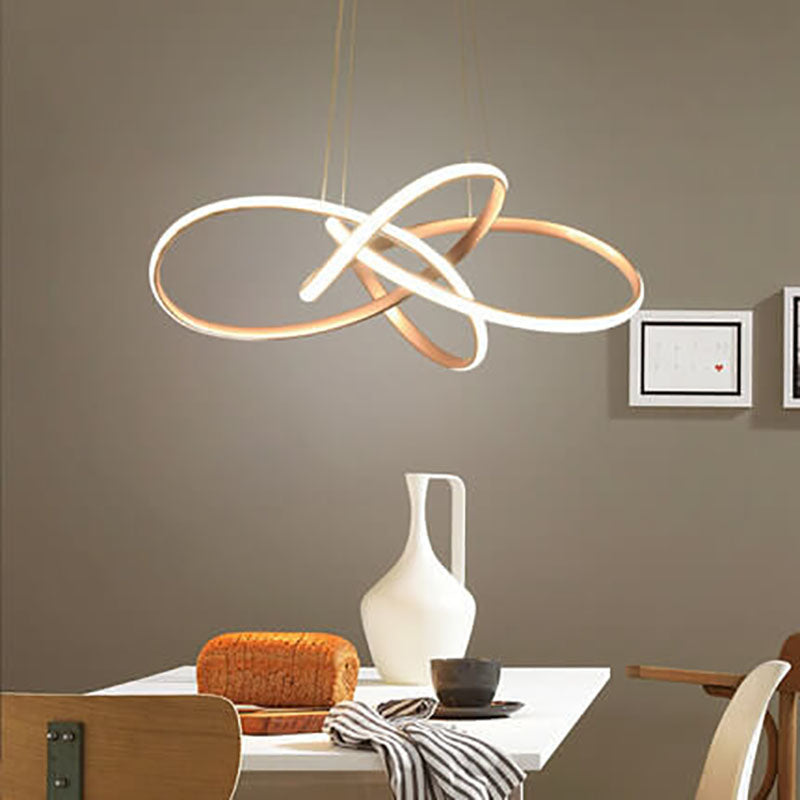 Modern White Aluminum Acrylic LED Chandelier for Living Room Decor
