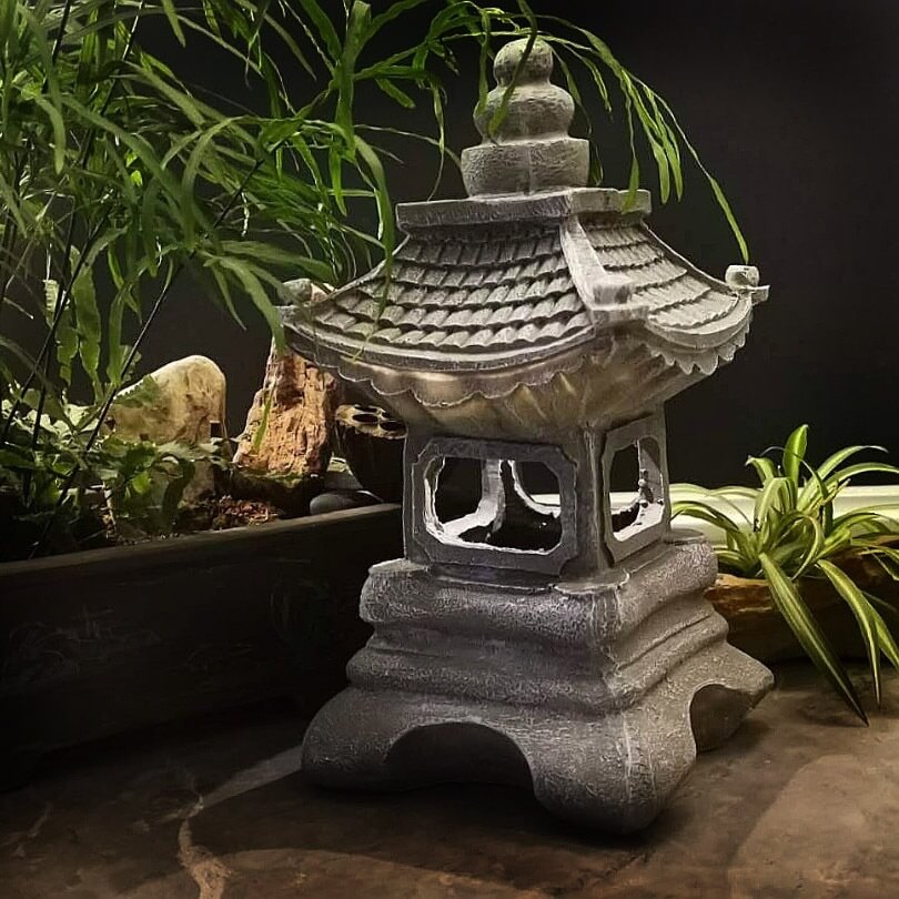 Japanese Zen Waterproof Stone Pagoda LED Garden Accent Light
