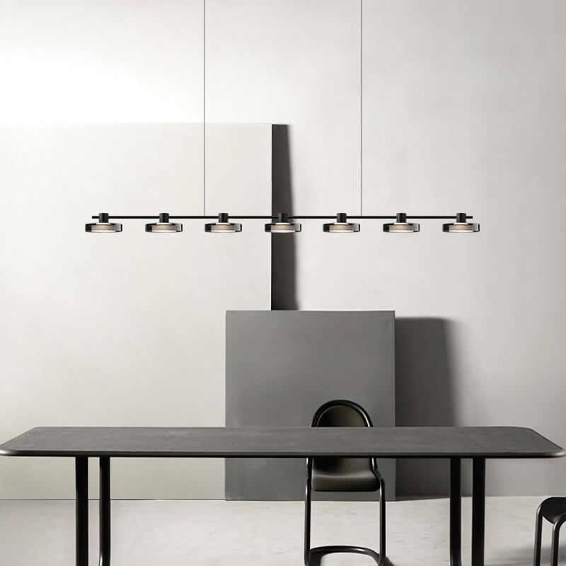Nordic Black Stainless Steel LED Island Chandelier for Kitchen Decor