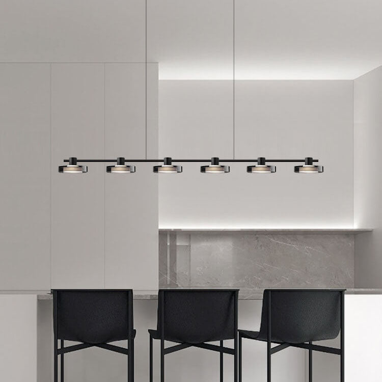 Nordic Black Stainless Steel LED Island Chandelier for Kitchen Decor
