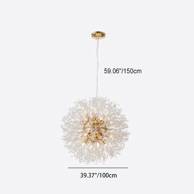 Scandinavian Style Dandelion Crystal Chandelier for Bedroom Lighting