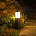 Contemporary Black Waterproof Solar Square Pathway Lantern for Outdoors
