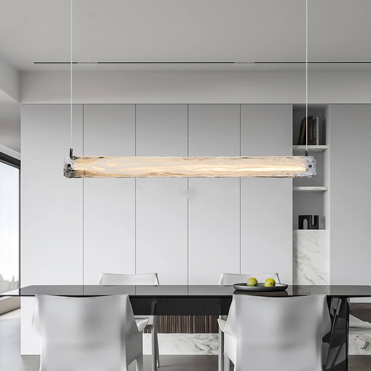 Modern Clear Glass LED Chandelier Pendant Light for Kitchen Island
