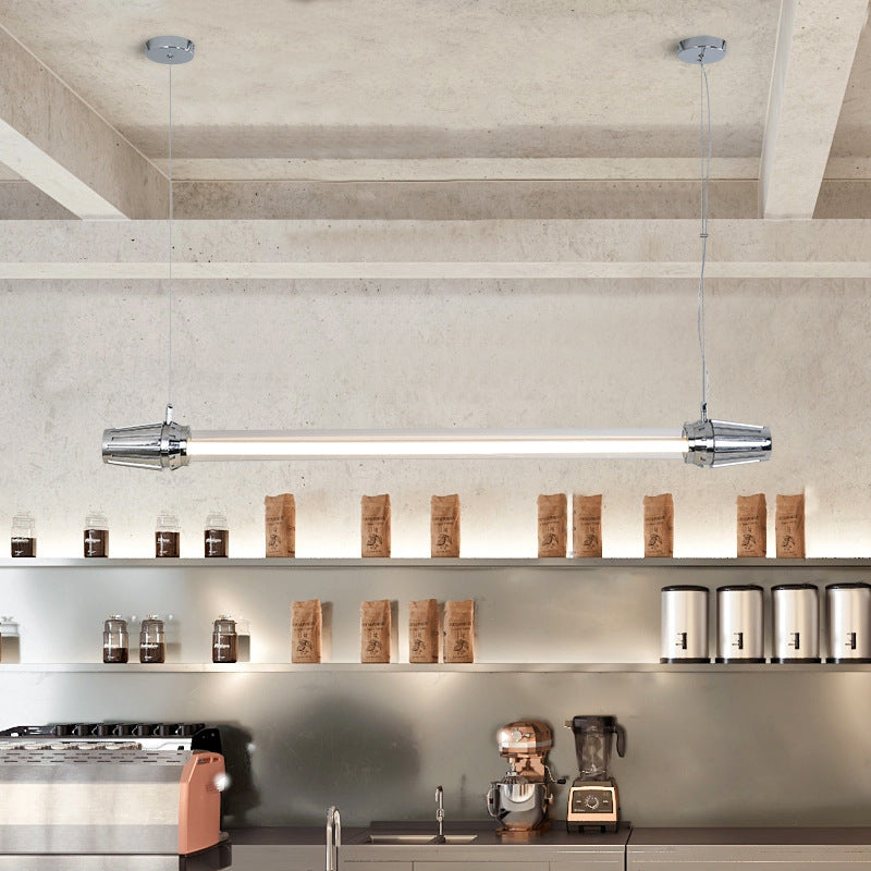 Sleek Aluminum and Acrylic LED Island Chandelier for Modern Dining Room