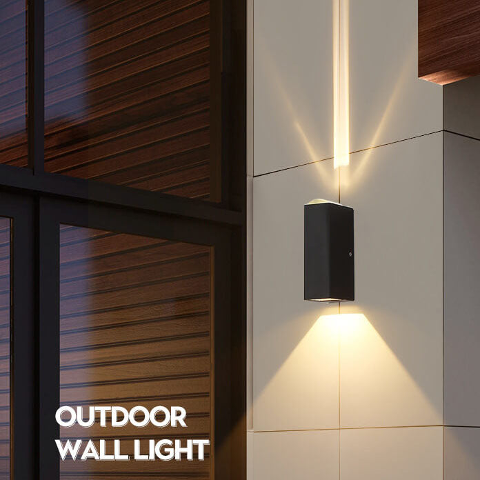 Sleek Black Aluminum Rectangular LED Outdoor Wall Sconce for Patios