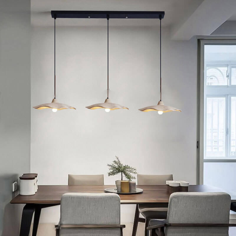 Japanese Vintage Cement Flower Shape Chandelier for Kitchen Island