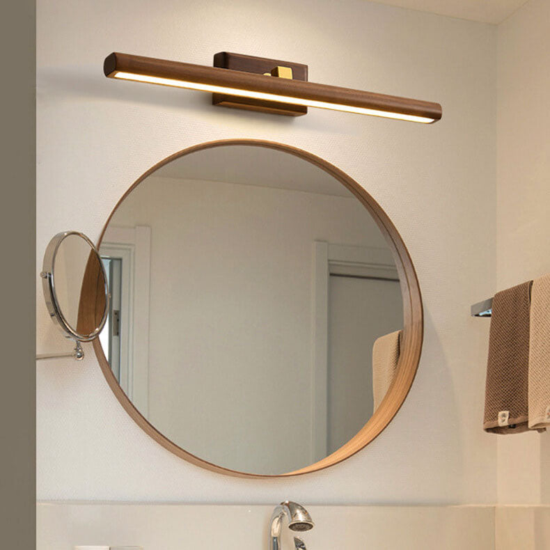 Nordic Beechwood Copper LED Vanity Wall Sconce for Bathroom & Living Room