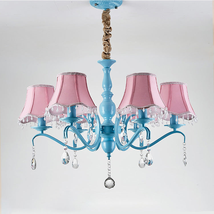 Elegant Modern Iron and Crystal Chandelier for Dining or Living Room