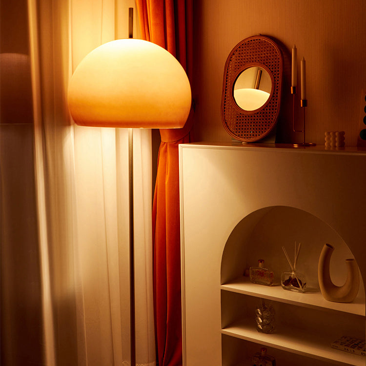 Vintage-Inspired Glass Mushroom Floor Lamp with 2 Lights for Living Room