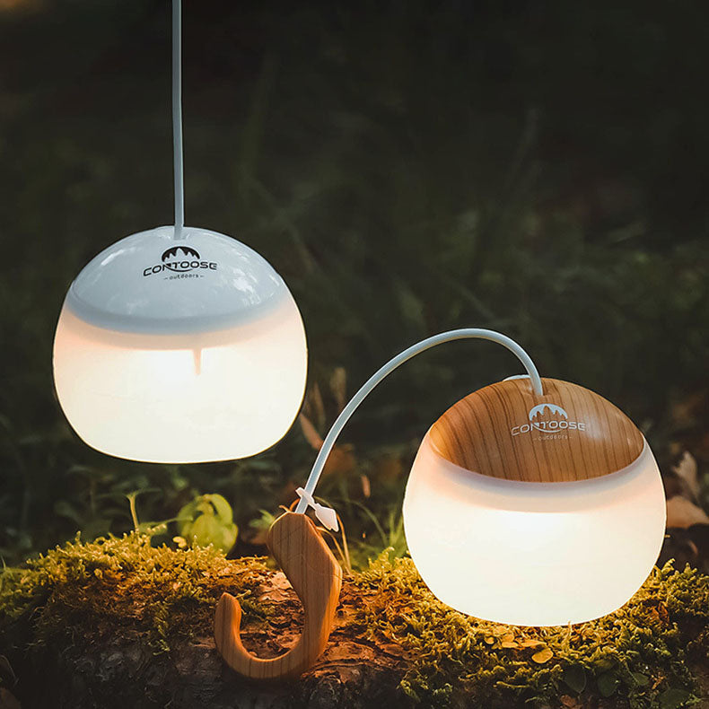 Sleek Black USB Rechargeable LED Camping Tent Light for Outdoor Use