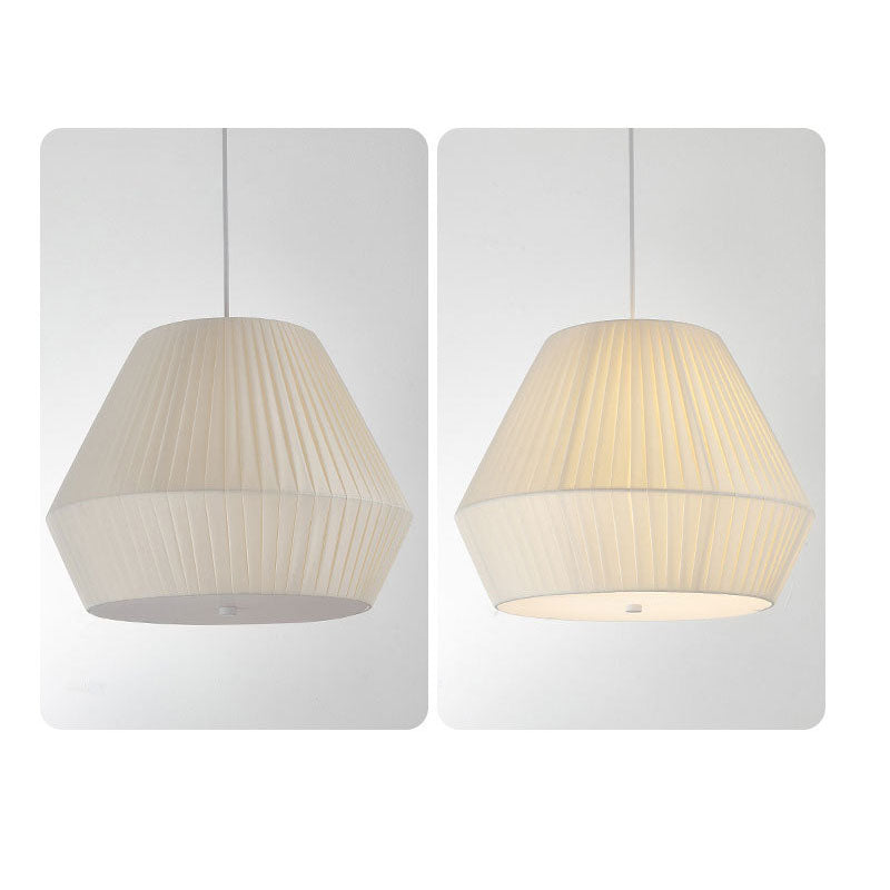 Modern Minimalist Iron Fabric Oval Round 3-Light Chandelier For Living Room