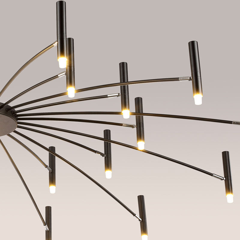 Modern Round Radioactive Iron Aluminum Chandelier for Living Room Lighting