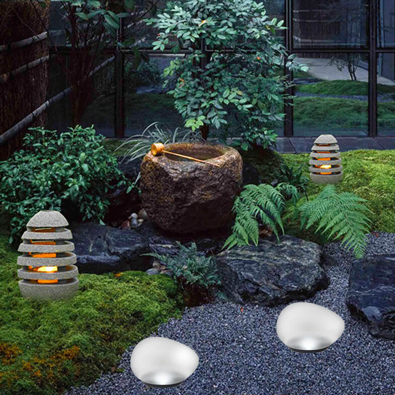 Solar Pebble Sandblasted Glass LED Garden Pathway Light for Outdoor Use
