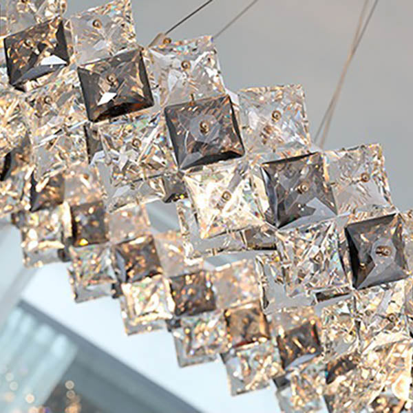 Modern Crystal Circular Chandelier with Plated Hardware for Living Room