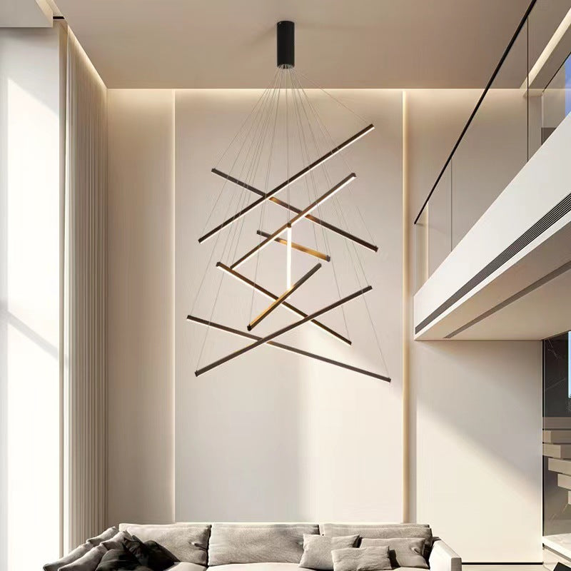 Nordic Style Geometric Iron & Aluminum LED Chandelier for Modern Decor