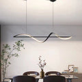 Sleek Aluminum Linear LED Chandelier in Silicone for Dining Room Elegance