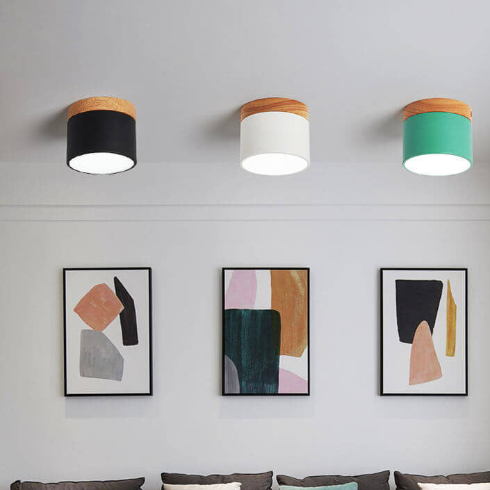 Elegant Scandinavian Solid Color LED Flush Mount Ceiling Light for Home
