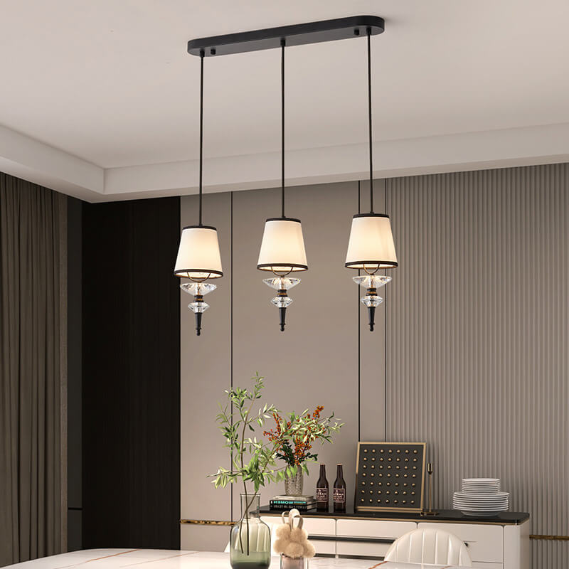 Antique-Style Clear Glass Metal Island Chandelier Light for Kitchen