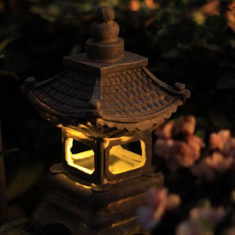 Japanese Zen Waterproof Stone Pagoda LED Garden Accent Light