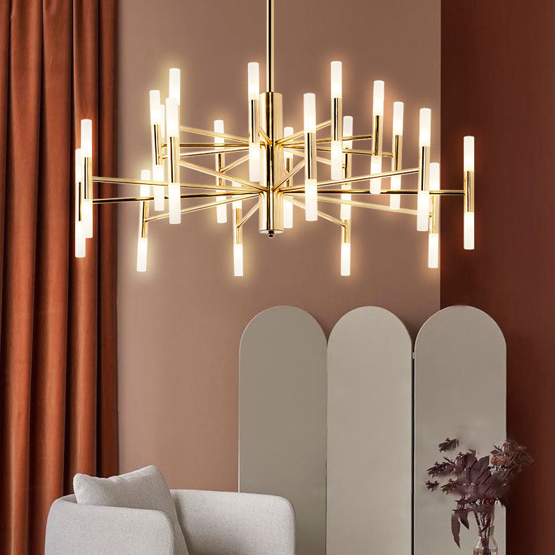 Nordic Style Black Wrought Iron Chandelier Pendant for Bedroom Décor