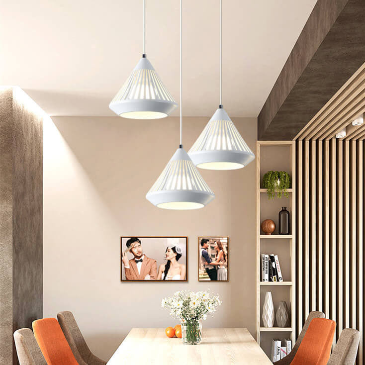 Modern Black Iron Hollow Diamond Chandelier Pendant for Kitchen Island