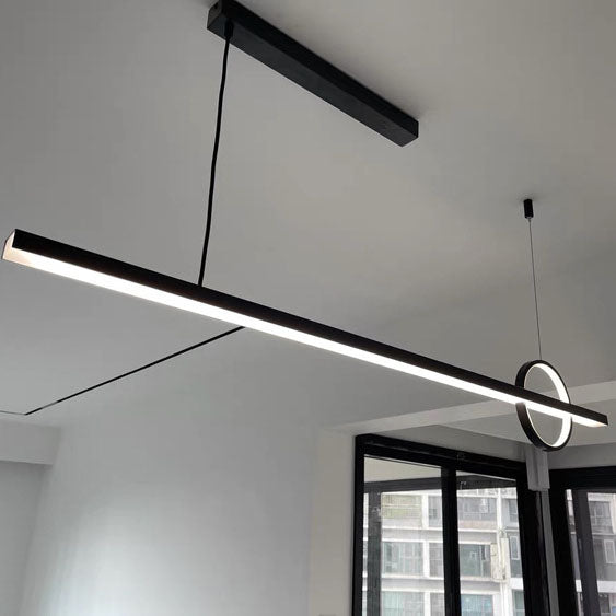 Copper Minimalist LED Chandelier with Circle Design for Modern Living Room
