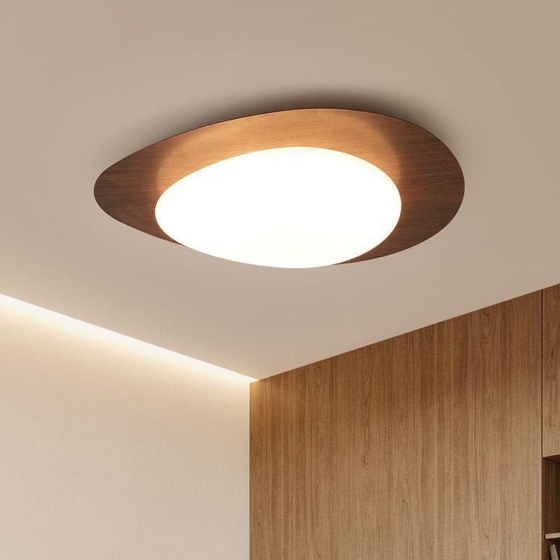 Modern White Acrylic Pebble Shape LED Flush Mount Light for Bedroom