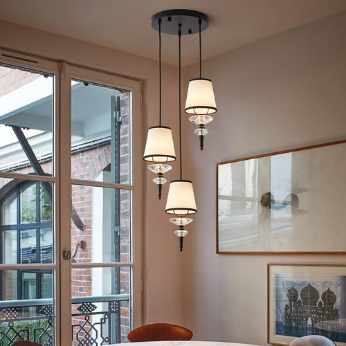 Antique-Style Clear Glass Metal Island Chandelier Light for Kitchen
