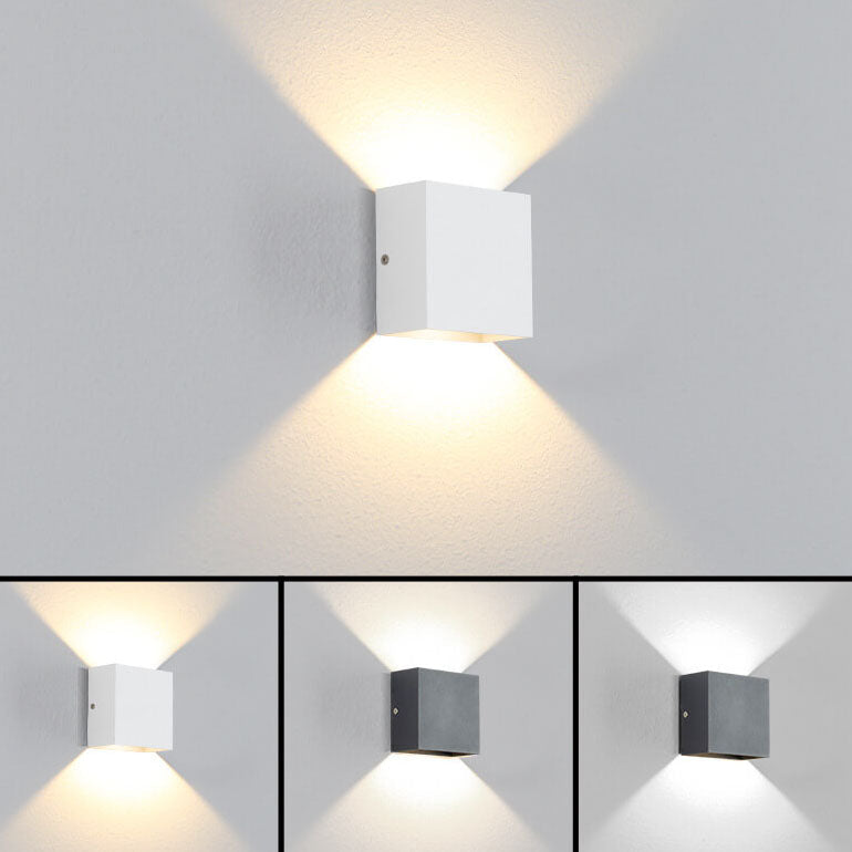 Sleek White Aluminum Square LED Wall Sconce for Contemporary Spaces