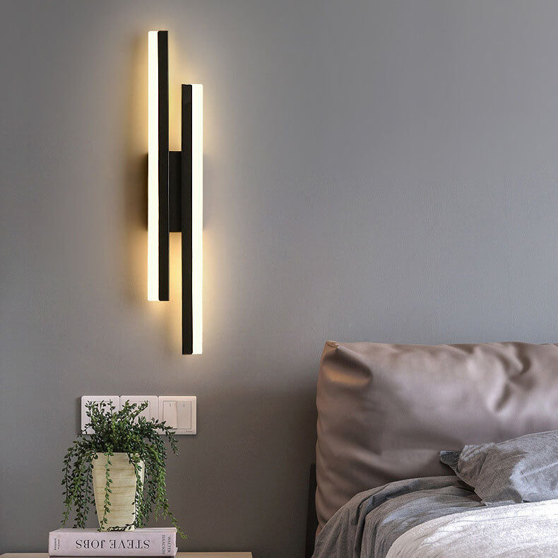 Sleek Black Iron Acrylic LED Wall Sconce Lamp for Contemporary Spaces