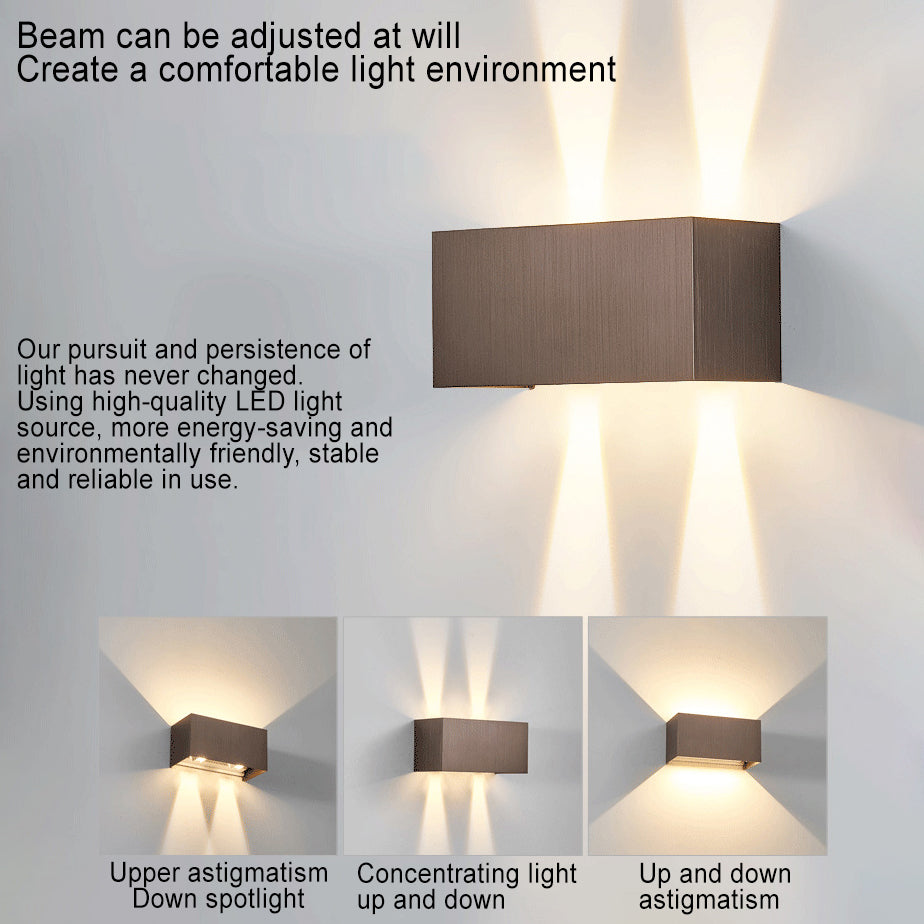 Modern Gray Aluminum Square LED Wall Sconce Lamp for Entryway Lighting