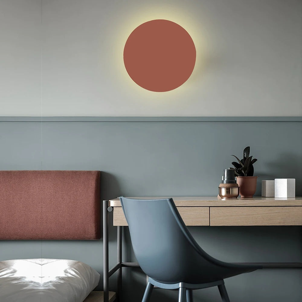 Colorful Round Iron LED Wall Sconce Light Fixture for Modern Decor