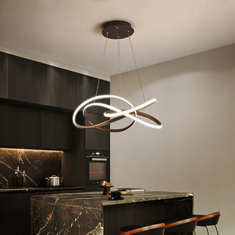 Modern White Aluminum Acrylic LED Chandelier for Living Room Decor