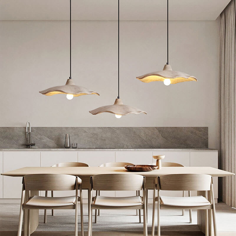 Japanese Vintage Cement Flower Shape Chandelier for Kitchen Island