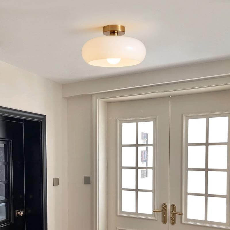 Chic Retro Round Copper Pendant Light in Solid Color for Dining Room