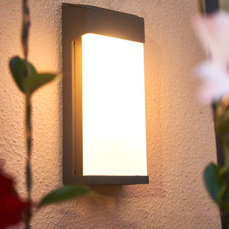 Modern Frosted Glass Solar LED Wall Sconce Light for Outdoor Spaces