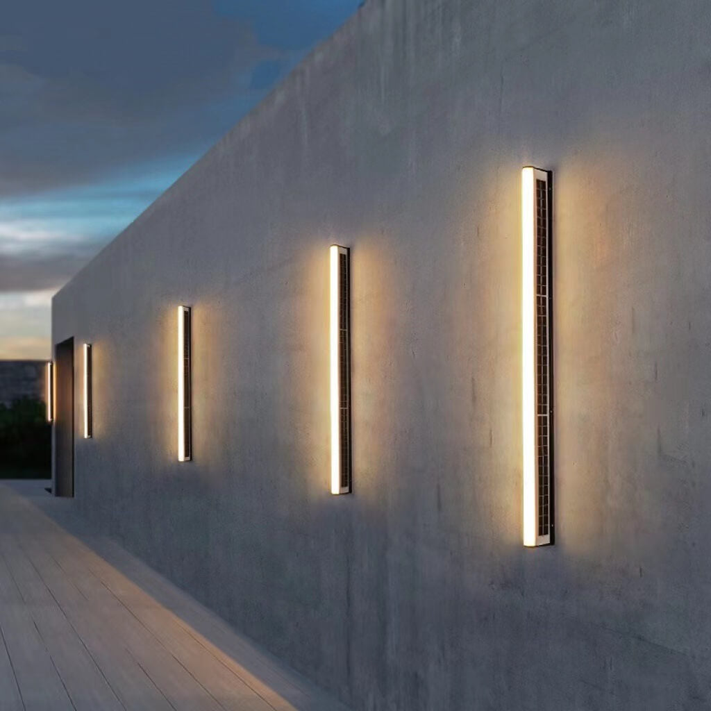 Contemporary Black Acrylic Solar LED Waterproof Garden Wall Light