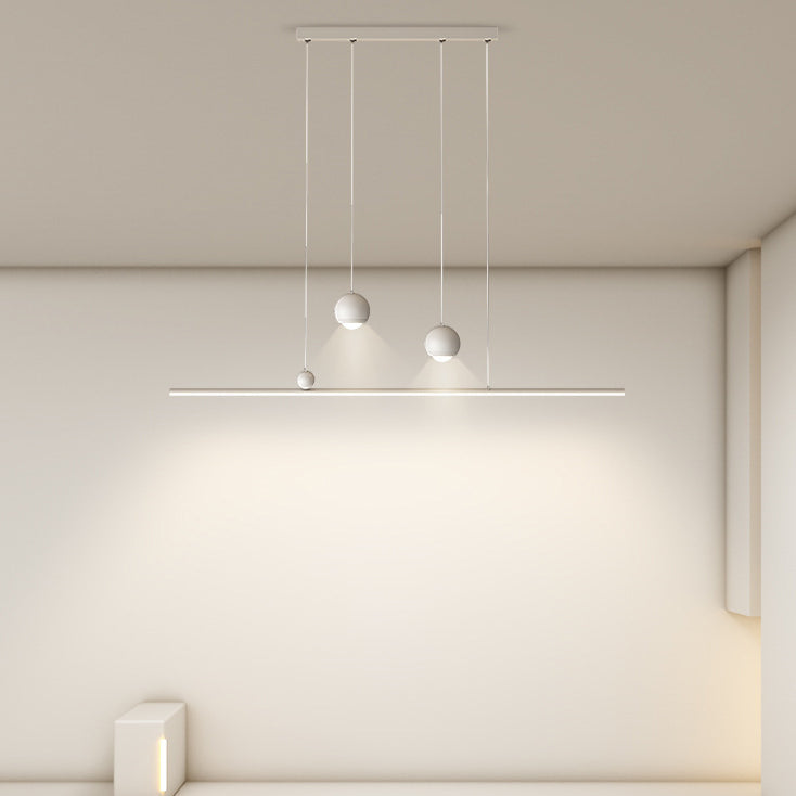 Sleek Black Iron & Acrylic LED Chandelier Pendant Light for Dining Room