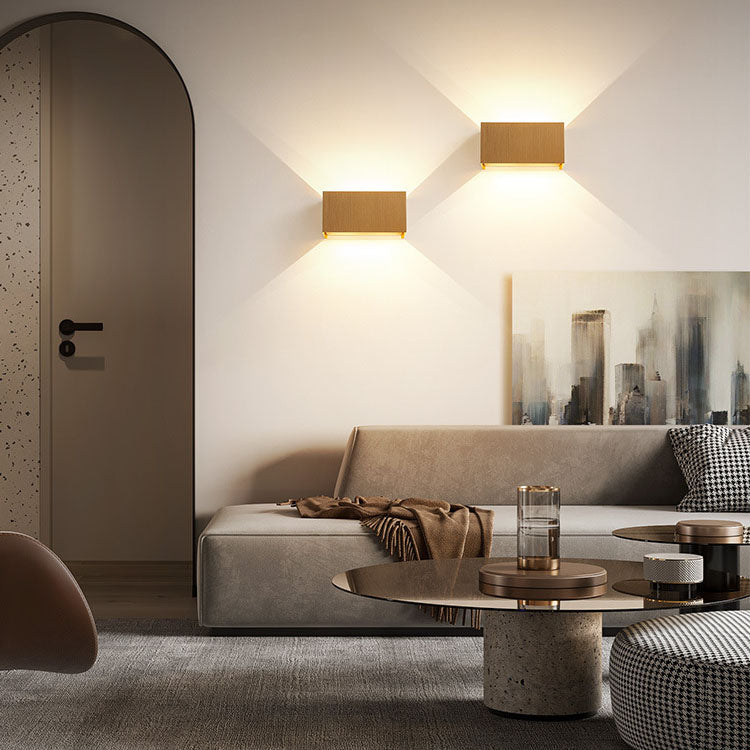Modern Gray Aluminum Square LED Wall Sconce Lamp for Entryway Lighting