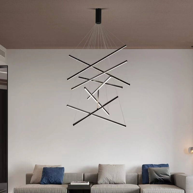 Nordic Style Geometric Iron & Aluminum LED Chandelier for Modern Decor