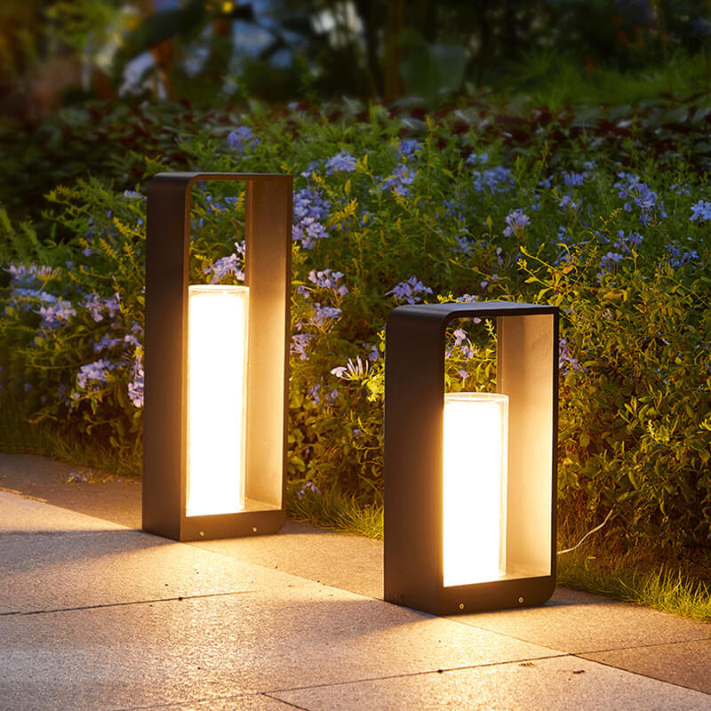 Contemporary Square Stainless Steel LED Landscape Light for Outdoor Use