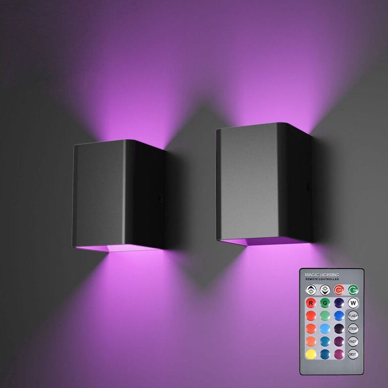 Contemporary Square Aluminum RGB LED Wall Sconce for Home Decor Lighting