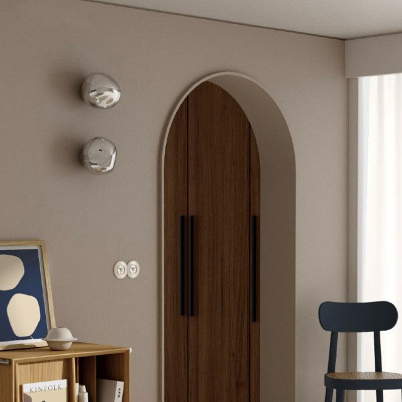 Irregular Spherical Electroplated Glass Wall Sconce Lamp for Living Room