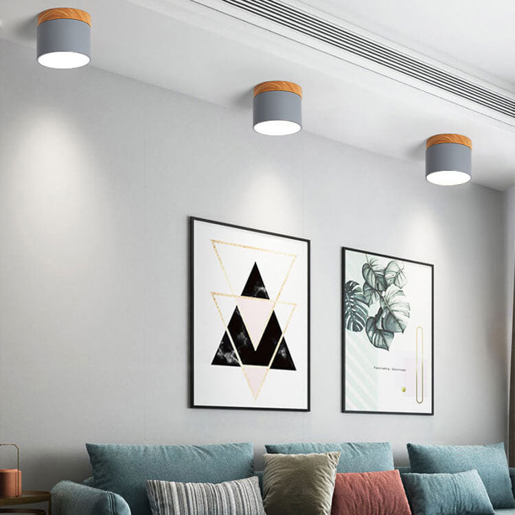 Elegant Scandinavian Solid Color LED Flush Mount Ceiling Light for Home