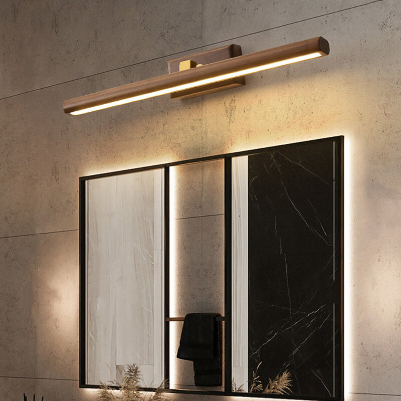 Nordic Beechwood Copper LED Vanity Wall Sconce for Bathroom & Living Room