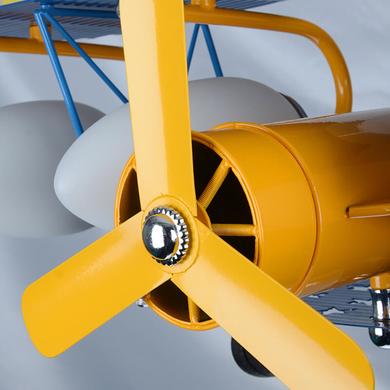 Colorful Cartoon Aircraft 5-Light Metal Chandelier for Kids' Bedroom