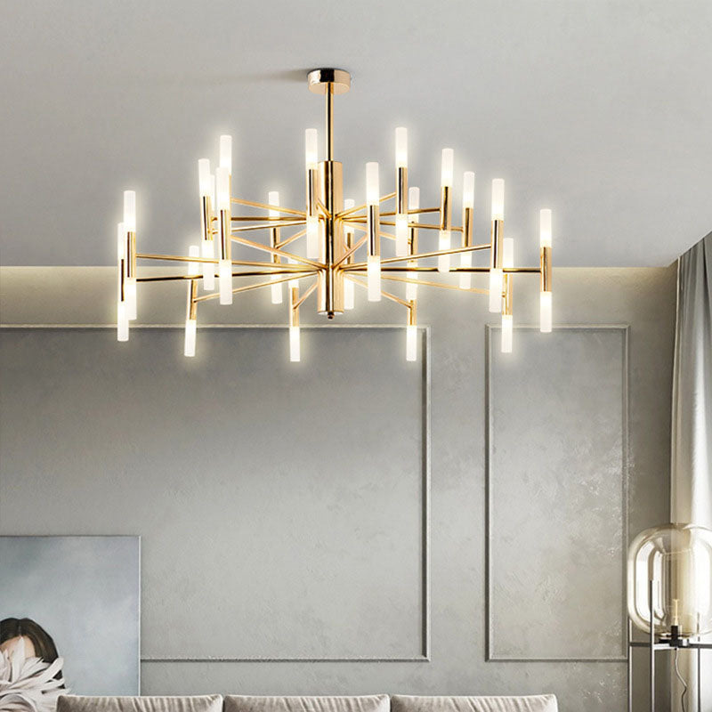 Nordic Style Black Wrought Iron Chandelier Pendant for Bedroom Décor