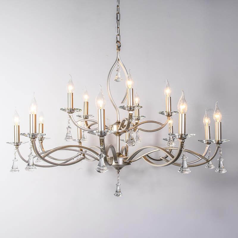 Elegant Gold Iron Frame Crystal Chandelier for Modern Living Spaces