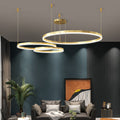 Sleek Black Multi-Tier LED Circle Chandelier for Modern Living Room Decor