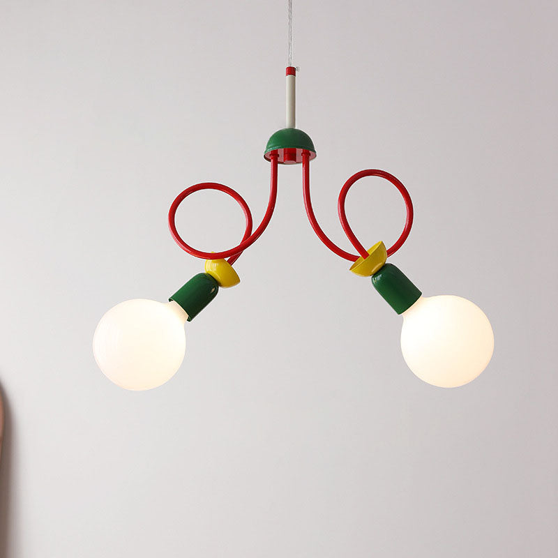 Scandinavian Black Orb Glass Chandelier, 2/3/5 Lights for Bedroom